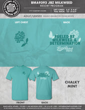 Load image into Gallery viewer, John Ball Zoo Hero T shirt with Milkweed design on front and back