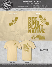 Load image into Gallery viewer, John Ball Zoo Hero T shirt with Bee design on front and back