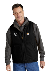 All Weather Seal MENS Carhartt sherpa lined vest with AWS logo in white